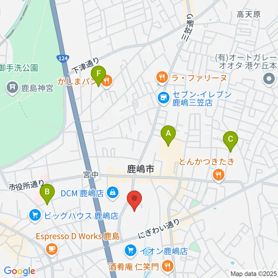 高正U&Iセンターホール周辺の駐車場・コインパーキング一覧地図
