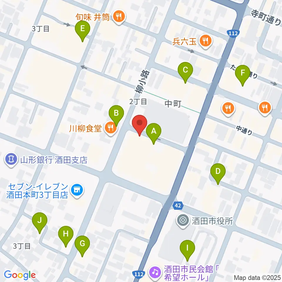 酒田hope周辺の駐車場・コインパーキング一覧地図