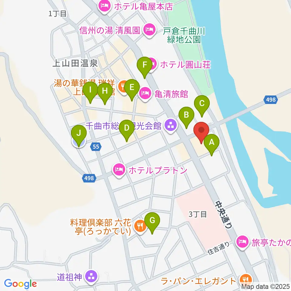 上山田文化会館周辺の駐車場・コインパーキング一覧地図