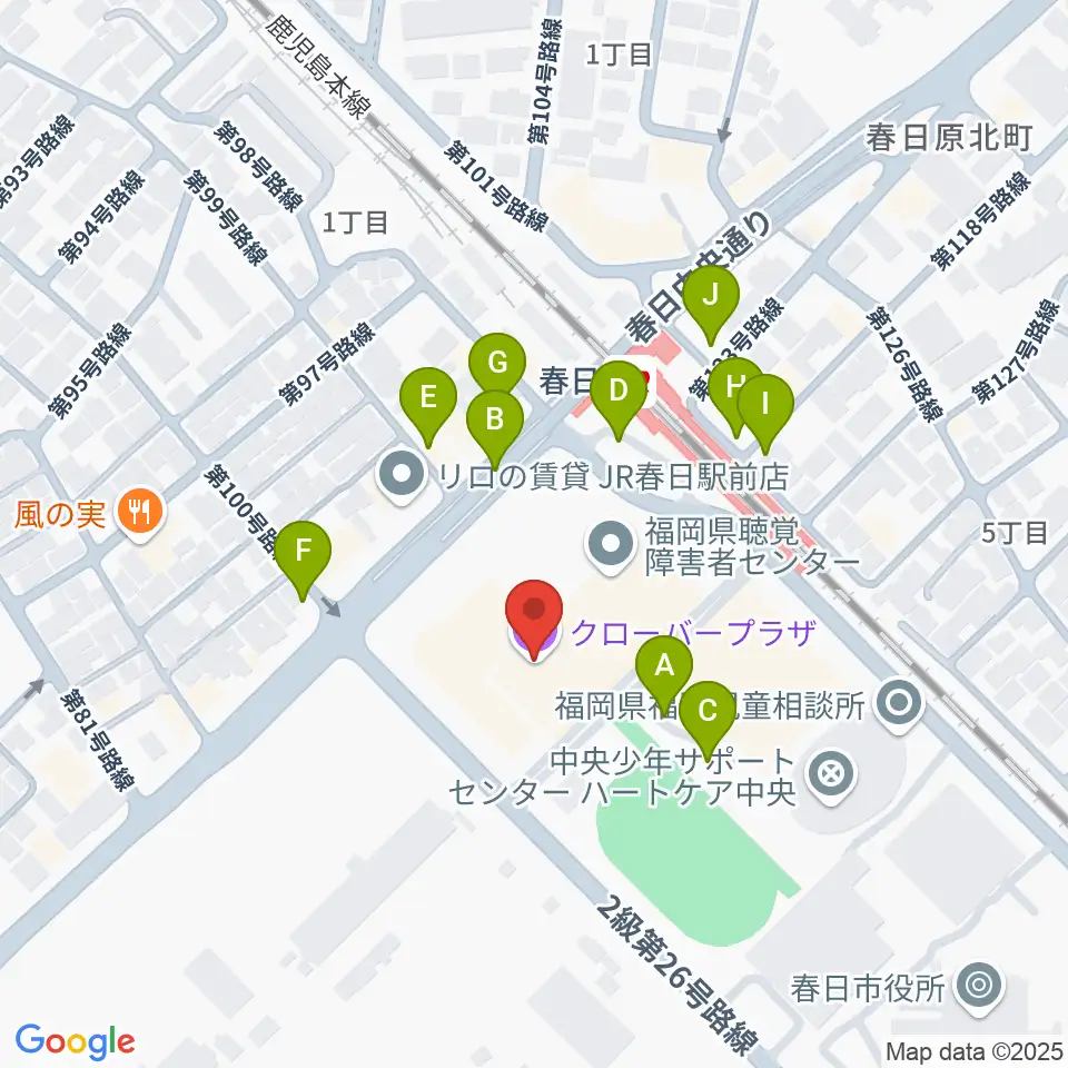 クローバープラザ周辺の駐車場・コインパーキング一覧地図
