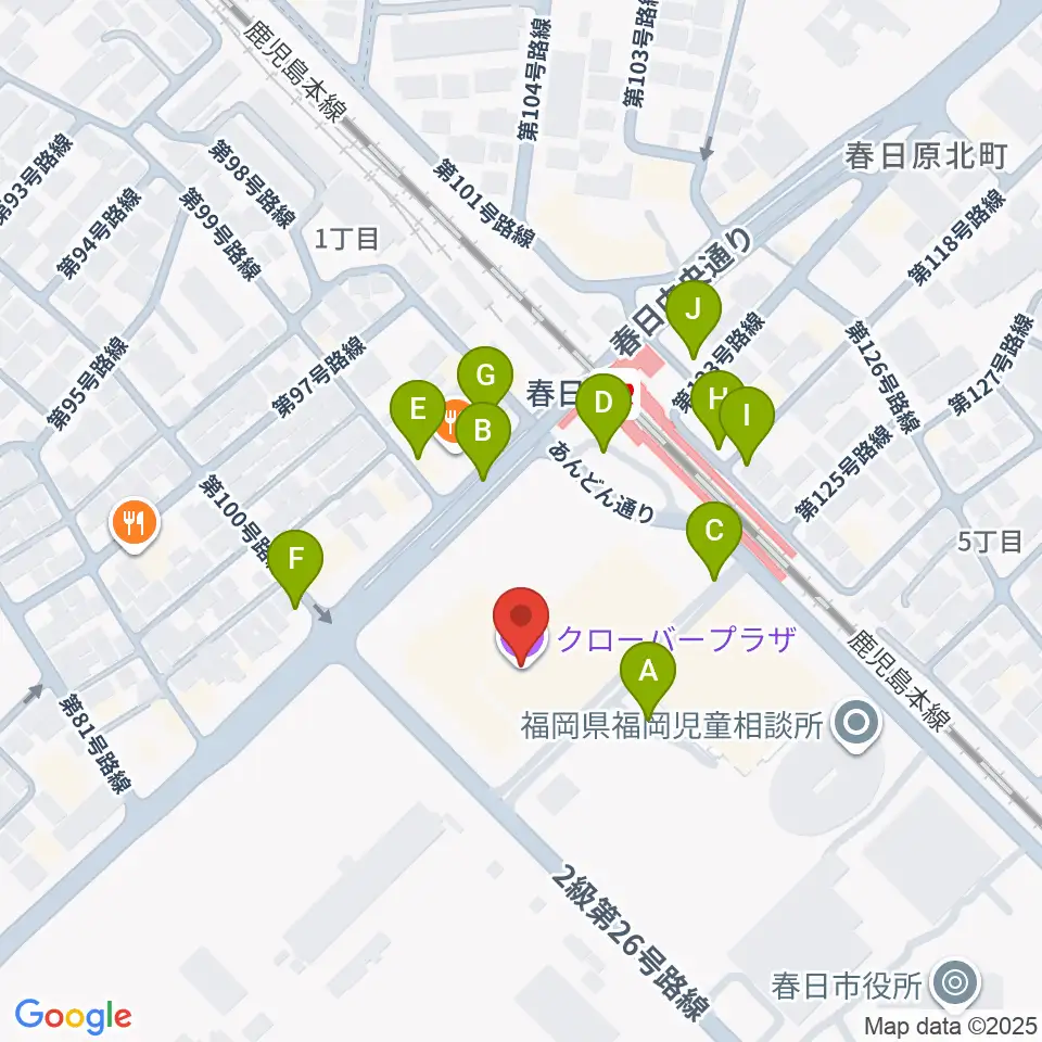 クローバープラザ周辺の駐車場・コインパーキング一覧地図