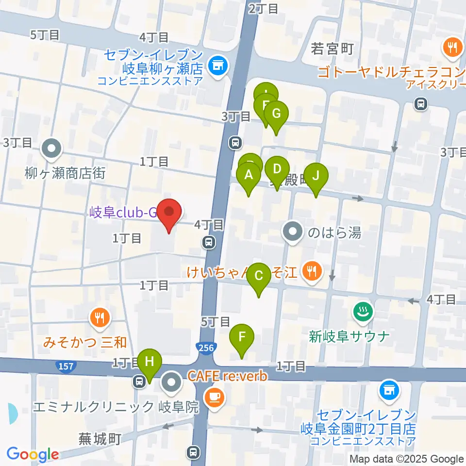 岐阜club-G周辺の駐車場・コインパーキング一覧地図