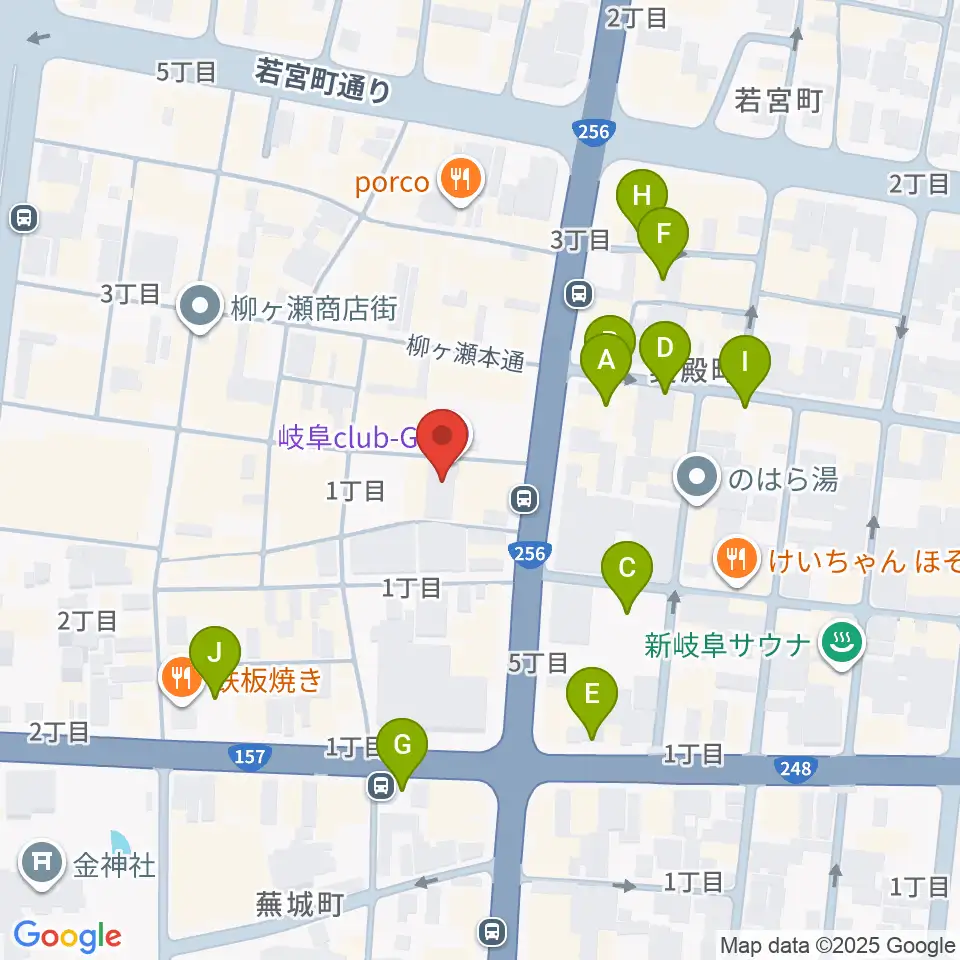 岐阜club-G周辺の駐車場・コインパーキング一覧地図
