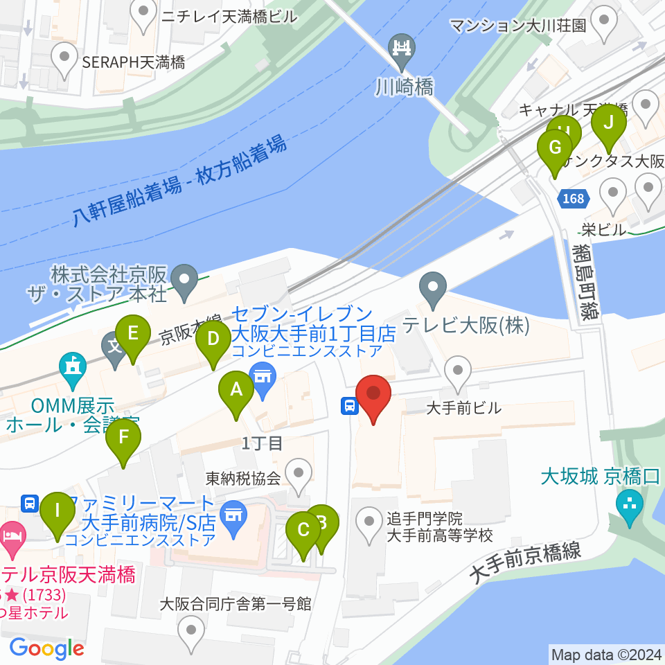 大阪ドーンセンター周辺の駐車場・コインパーキング一覧地図