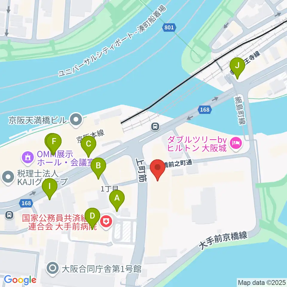 大阪ドーンセンター周辺の駐車場・コインパーキング一覧地図