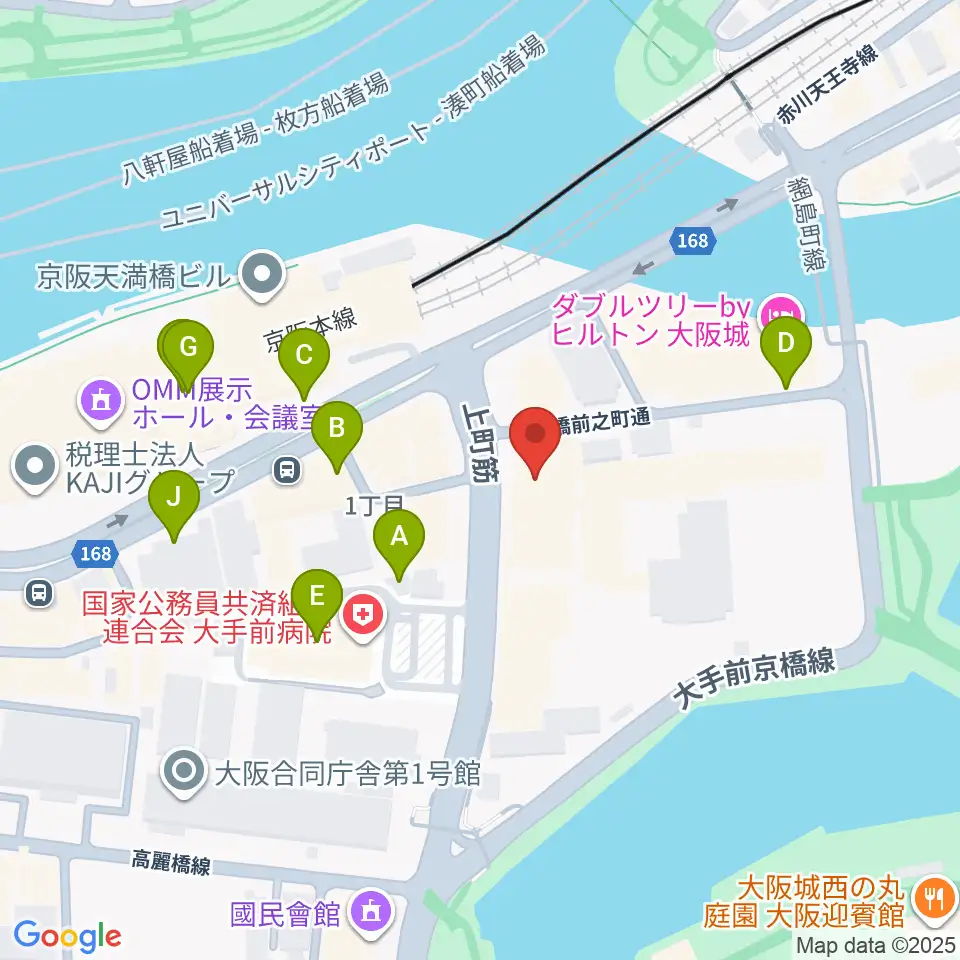 大阪ドーンセンター周辺の駐車場・コインパーキング一覧地図