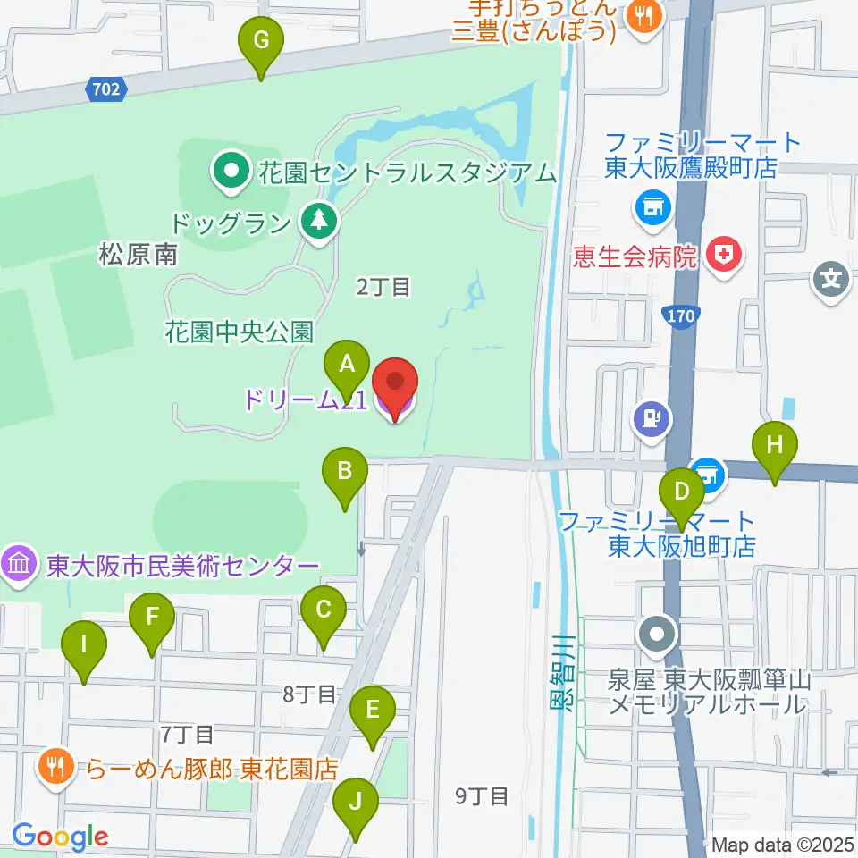 ドリーム21周辺の駐車場・コインパーキング一覧地図