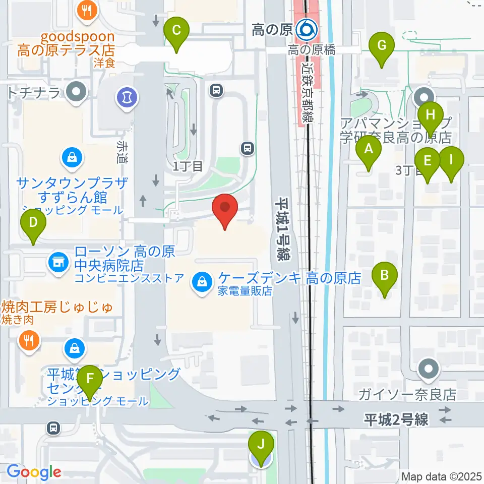 奈良市北部会館 市民文化ホール周辺の駐車場・コインパーキング一覧地図
