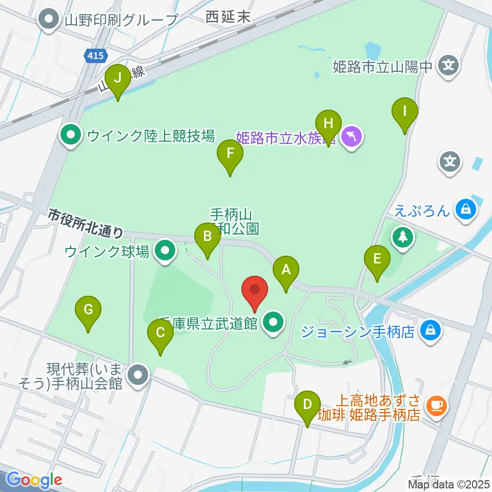 兵庫県立武道館周辺の駐車場・コインパーキング一覧地図