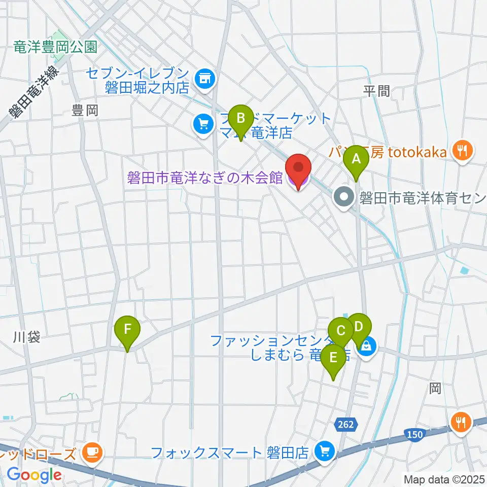 磐田市竜洋なぎの木会館周辺の駐車場・コインパーキング一覧地図