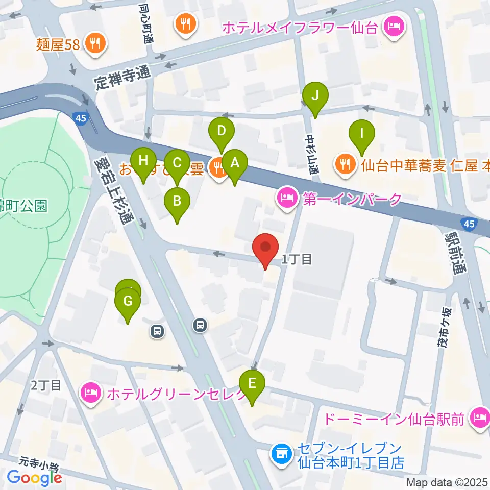 仙台スペースゼロ周辺の駐車場・コインパーキング一覧地図