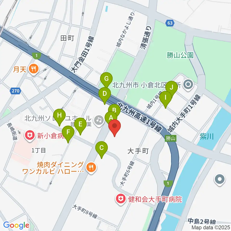 北九州市立男女共同参画センター・ムーブ周辺の駐車場・コインパーキング一覧地図