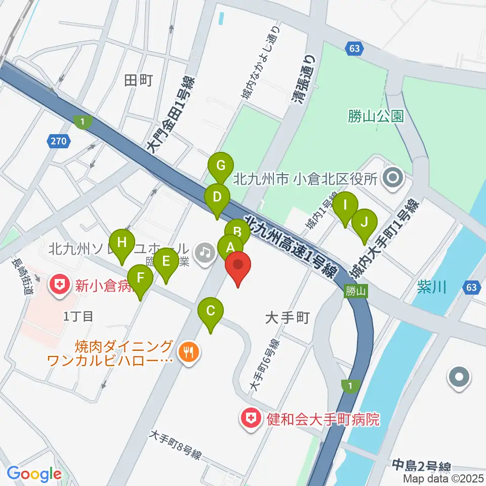 北九州市立男女共同参画センター・ムーブ周辺の駐車場・コインパーキング一覧地図