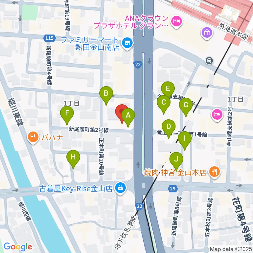 アイズミュージックアカデミー金山校周辺の駐車場・コインパーキング一覧地図