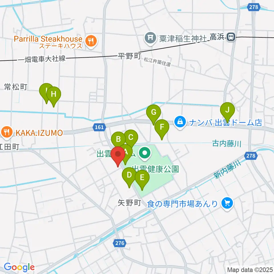 出雲アポロ周辺の駐車場・コインパーキング一覧地図
