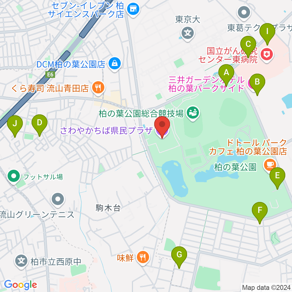 さわやかちば県民プラザ周辺の駐車場・コインパーキング一覧地図