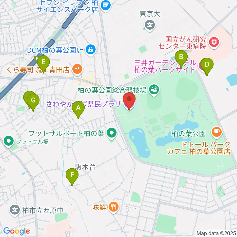 さわやかちば県民プラザ周辺の駐車場・コインパーキング一覧地図
