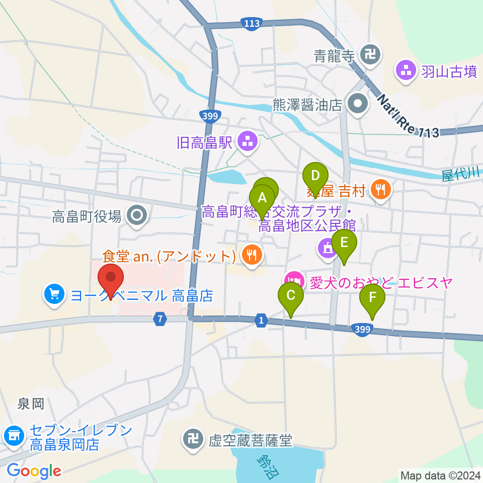 高畠町文化ホール まほら周辺の駐車場・コインパーキング一覧地図