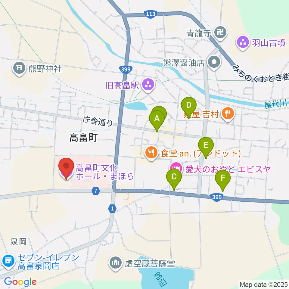 高畠町文化ホール まほら周辺の駐車場・コインパーキング一覧地図
