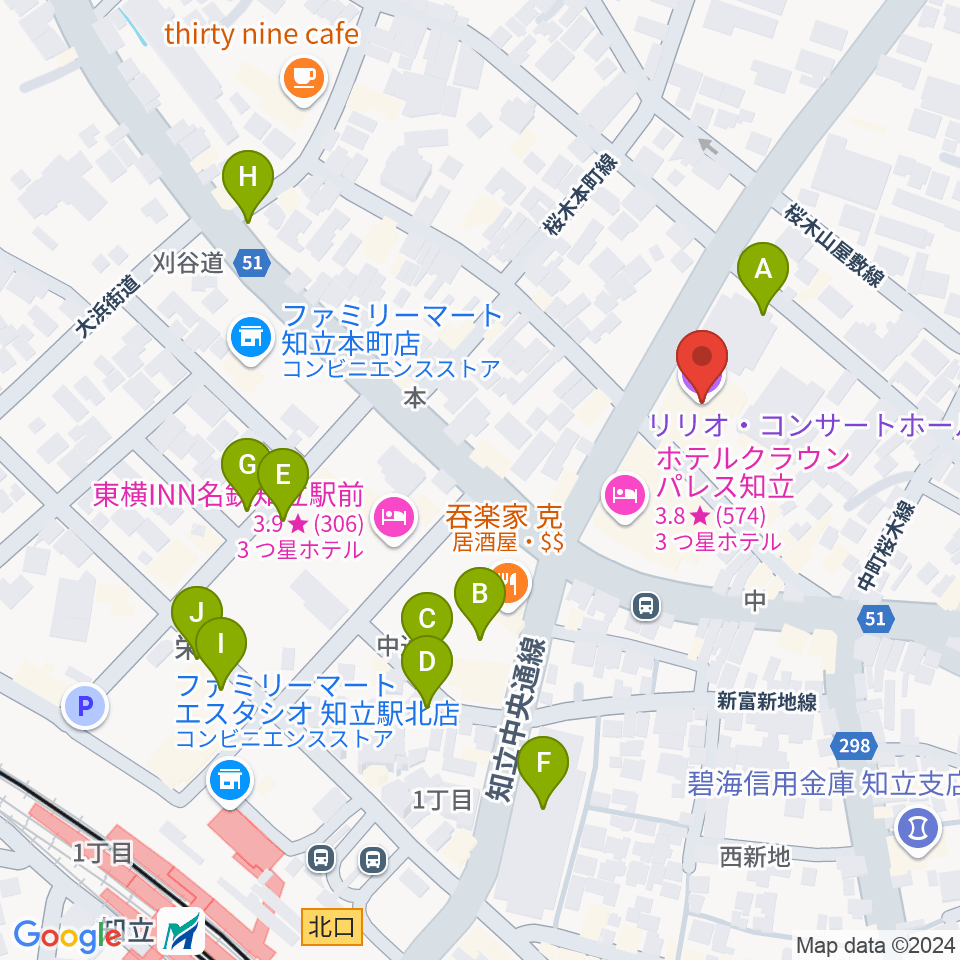 知立リリオ･コンサートホール周辺の駐車場・コインパーキング一覧地図