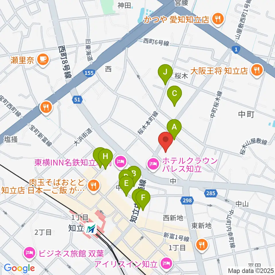 知立リリオ･コンサートホール周辺の駐車場・コインパーキング一覧地図