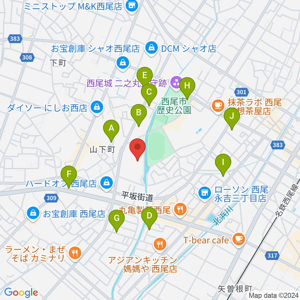 にししん文化会館 茶々っとホール周辺の駐車場・コインパーキング一覧地図