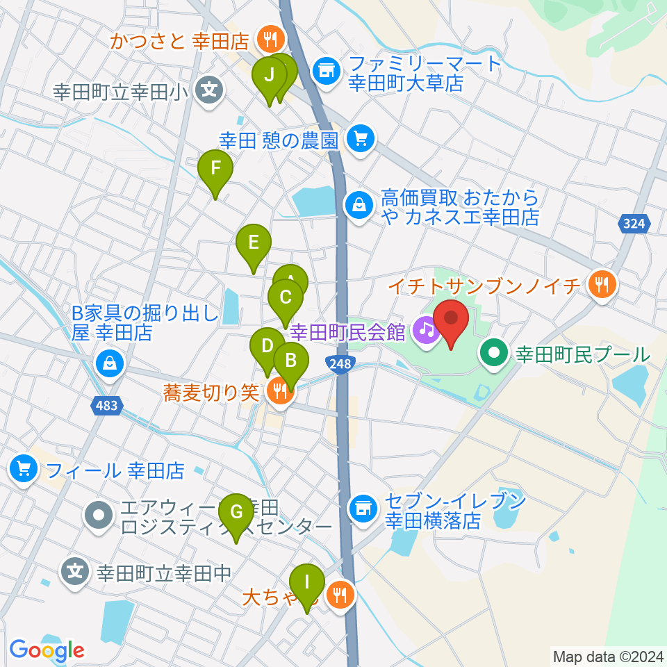 幸田町民会館周辺の駐車場・コインパーキング一覧地図