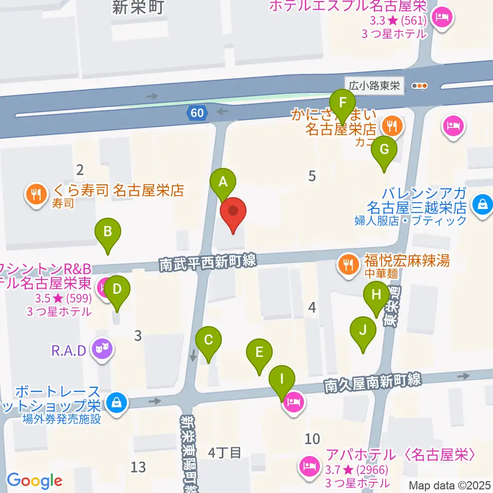 名古屋栄Live DOXY周辺の駐車場・コインパーキング一覧地図