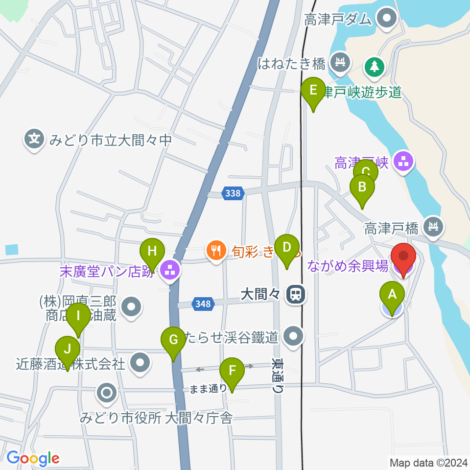 ながめ余興場周辺の駐車場・コインパーキング一覧地図