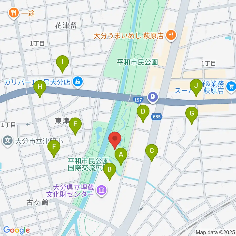 平和市民公園能楽堂周辺の駐車場・コインパーキング一覧地図