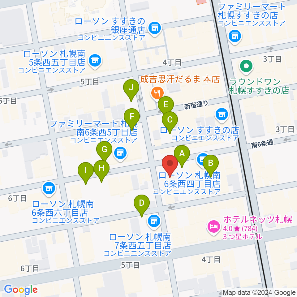 札幌クレイジーモンキー周辺の駐車場・コインパーキング一覧地図