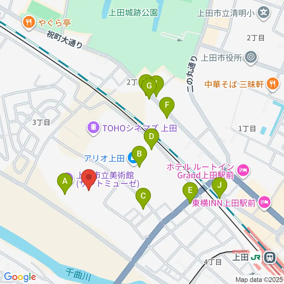 サントミューゼ周辺の駐車場・コインパーキング一覧地図