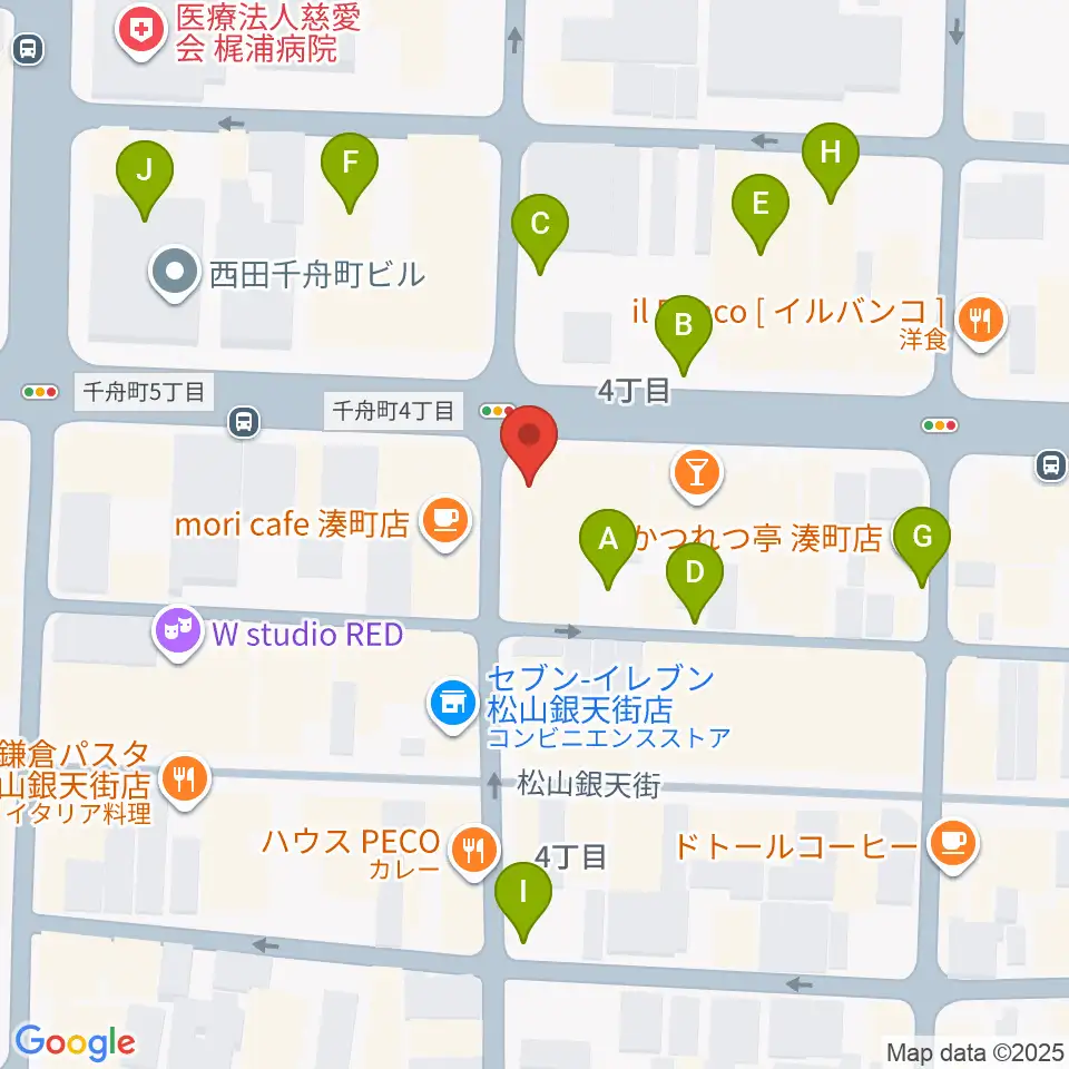 松山Double-u Studio周辺の駐車場・コインパーキング一覧地図