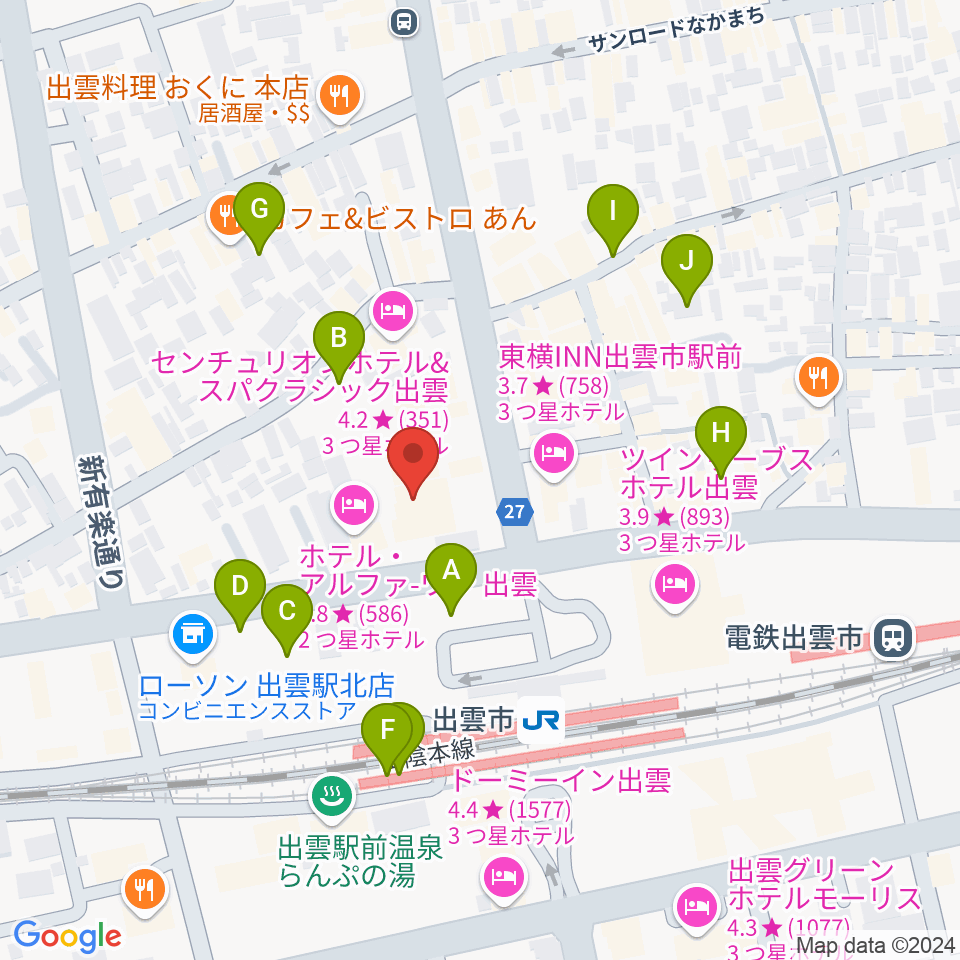 パルメイト出雲周辺の駐車場・コインパーキング一覧地図