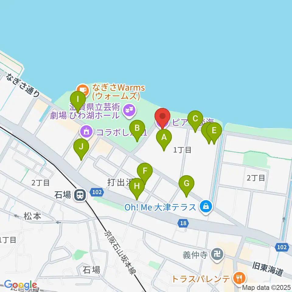 ピアザ淡海 ピアザホール周辺の駐車場・コインパーキング一覧地図
