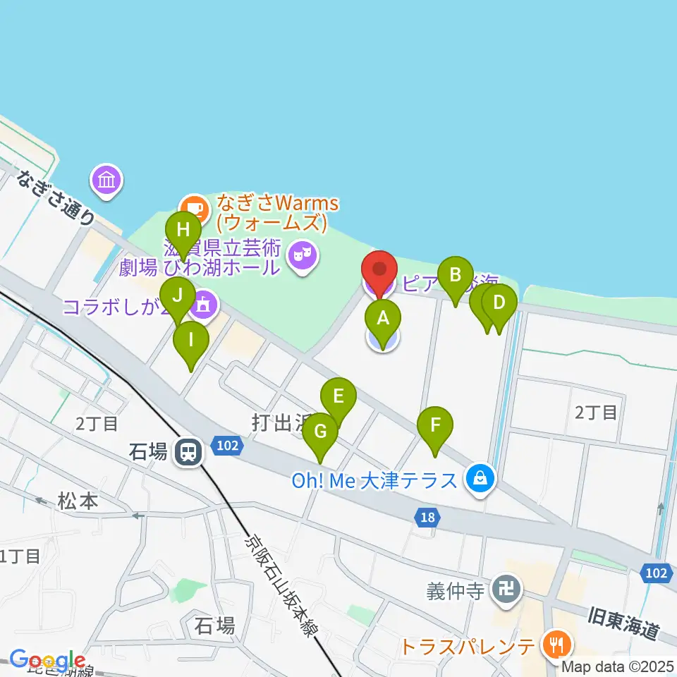 ピアザ淡海 ピアザホール周辺の駐車場・コインパーキング一覧地図