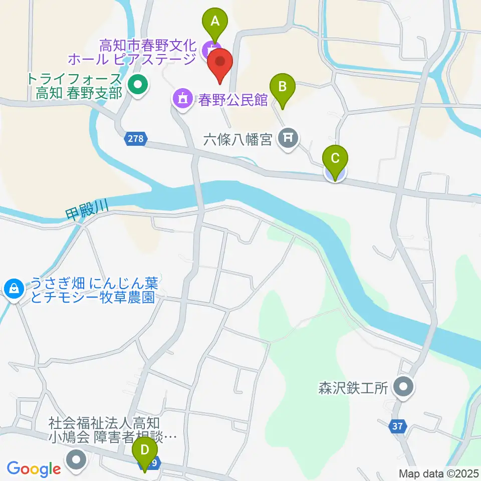 高知市春野文化ホールピアステージ周辺の駐車場・コインパーキング一覧地図