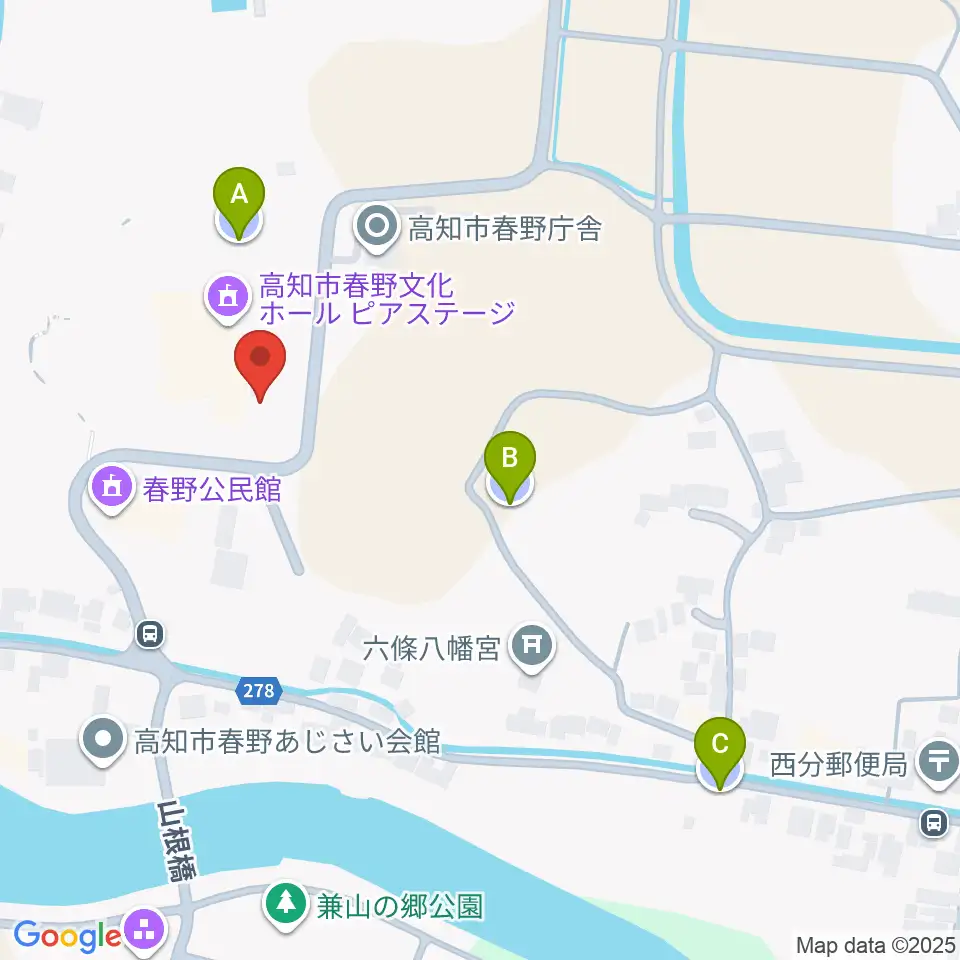 高知市春野文化ホールピアステージ周辺の駐車場・コインパーキング一覧地図