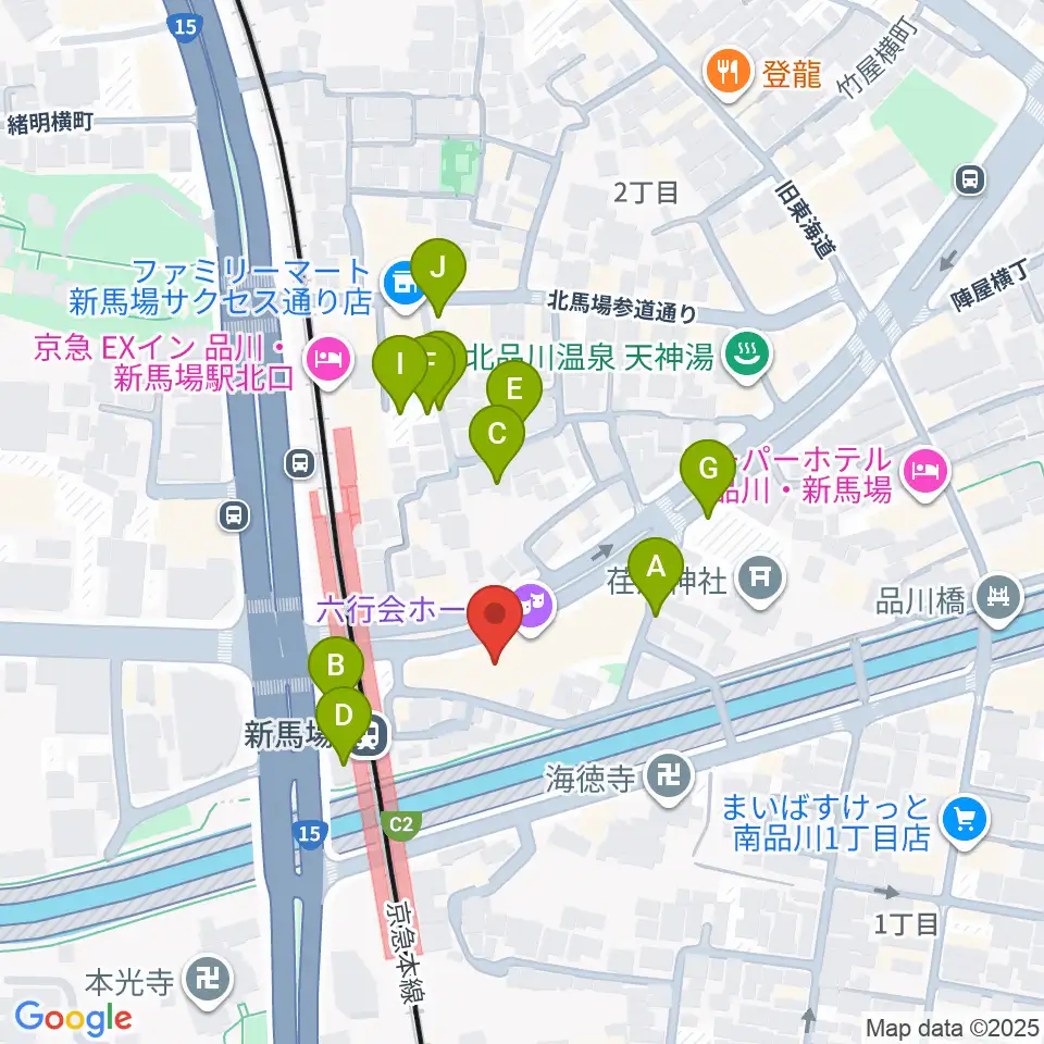 六行会ホール周辺の駐車場・コインパーキング一覧地図