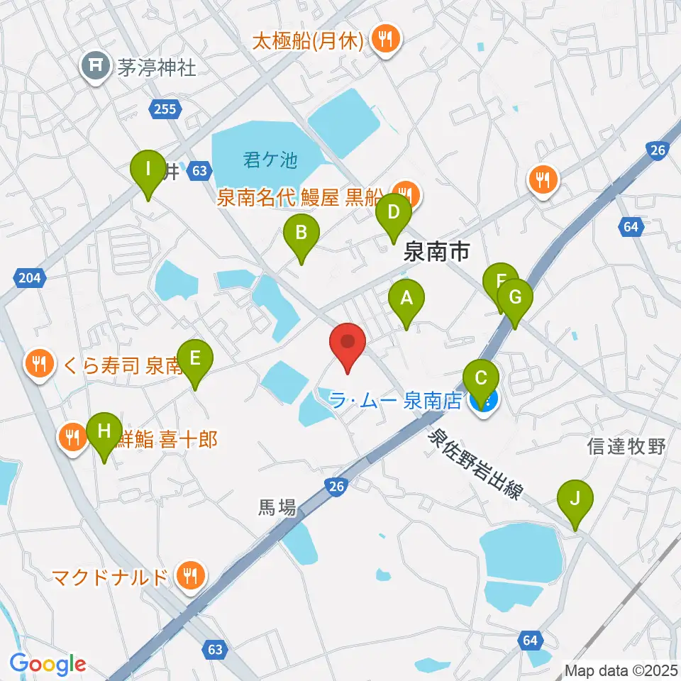 泉南市立文化ホール周辺の駐車場・コインパーキング一覧地図