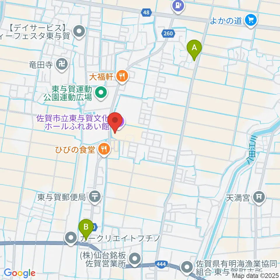 佐賀市立東与賀文化ホール周辺の駐車場・コインパーキング一覧地図