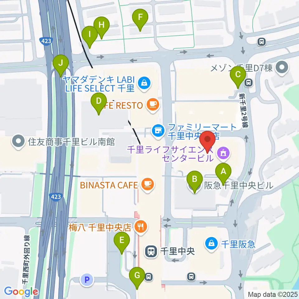 千里ライフサイエンスセンター周辺の駐車場・コインパーキング一覧地図