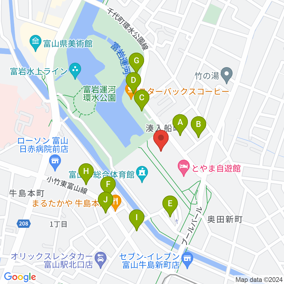 富山県民共生センター サンフォルテ周辺の駐車場・コインパーキング一覧地図