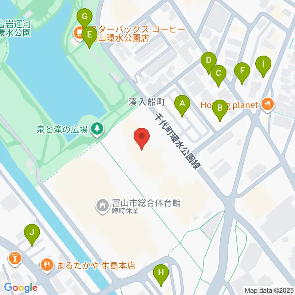 富山県民共生センター サンフォルテ周辺の駐車場・コインパーキング一覧地図