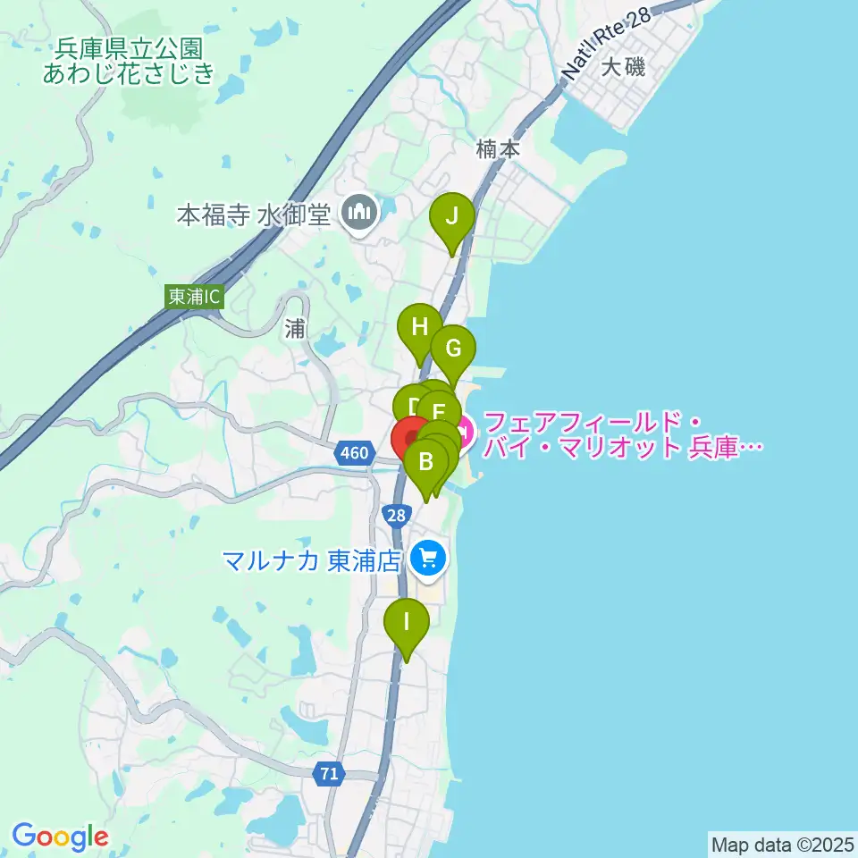 淡路市立サンシャインホール周辺の駐車場・コインパーキング一覧地図