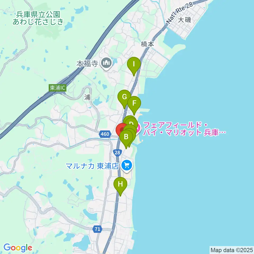 淡路市立サンシャインホール周辺の駐車場・コインパーキング一覧地図