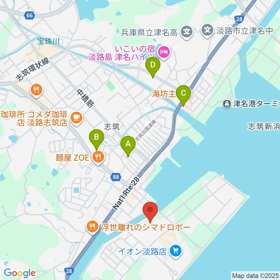 淡路市立しづかホール周辺の駐車場・コインパーキング一覧地図