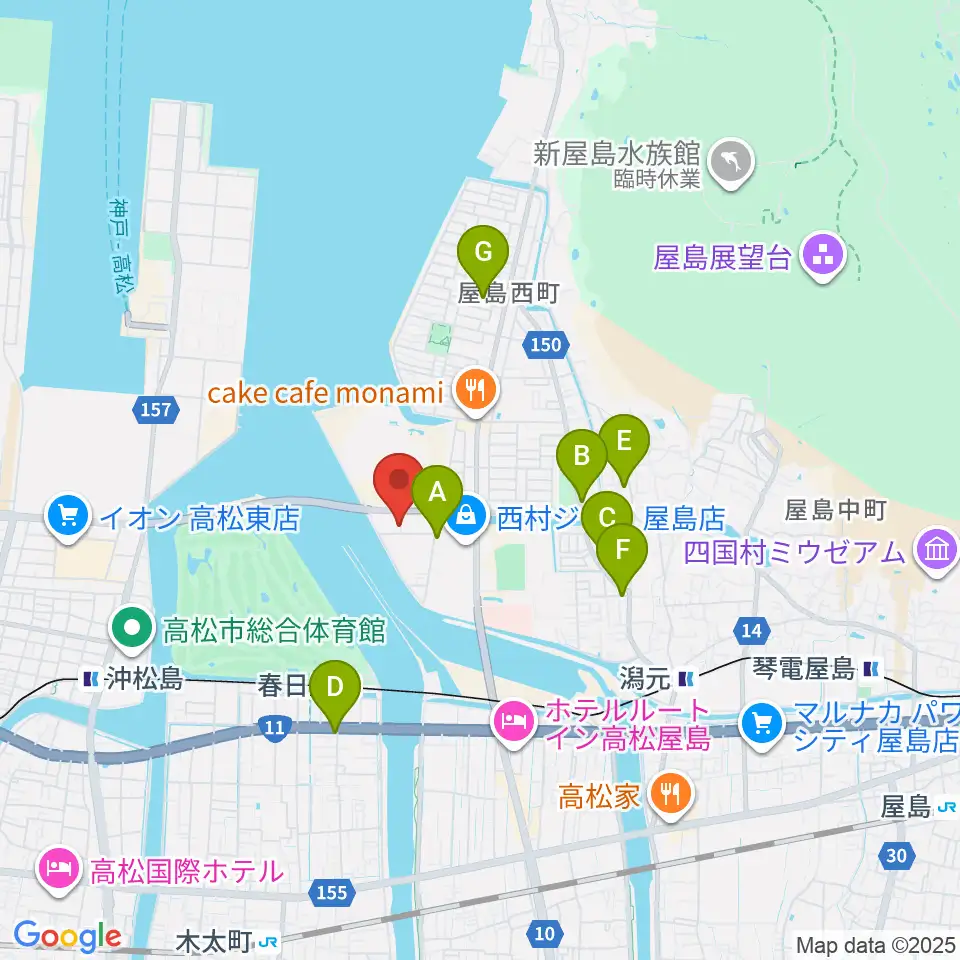 穴吹学園ホール周辺の駐車場・コインパーキング一覧地図