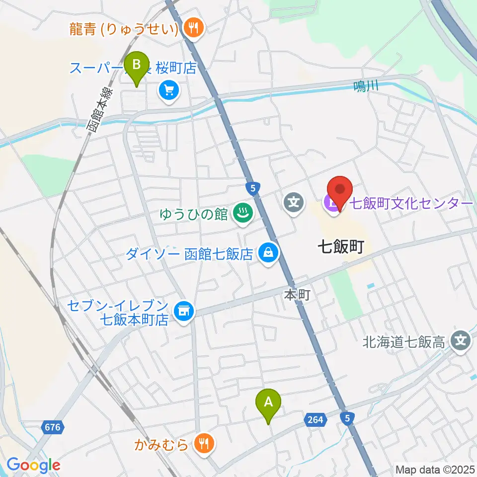 七飯町文化センター周辺の駐車場・コインパーキング一覧地図
