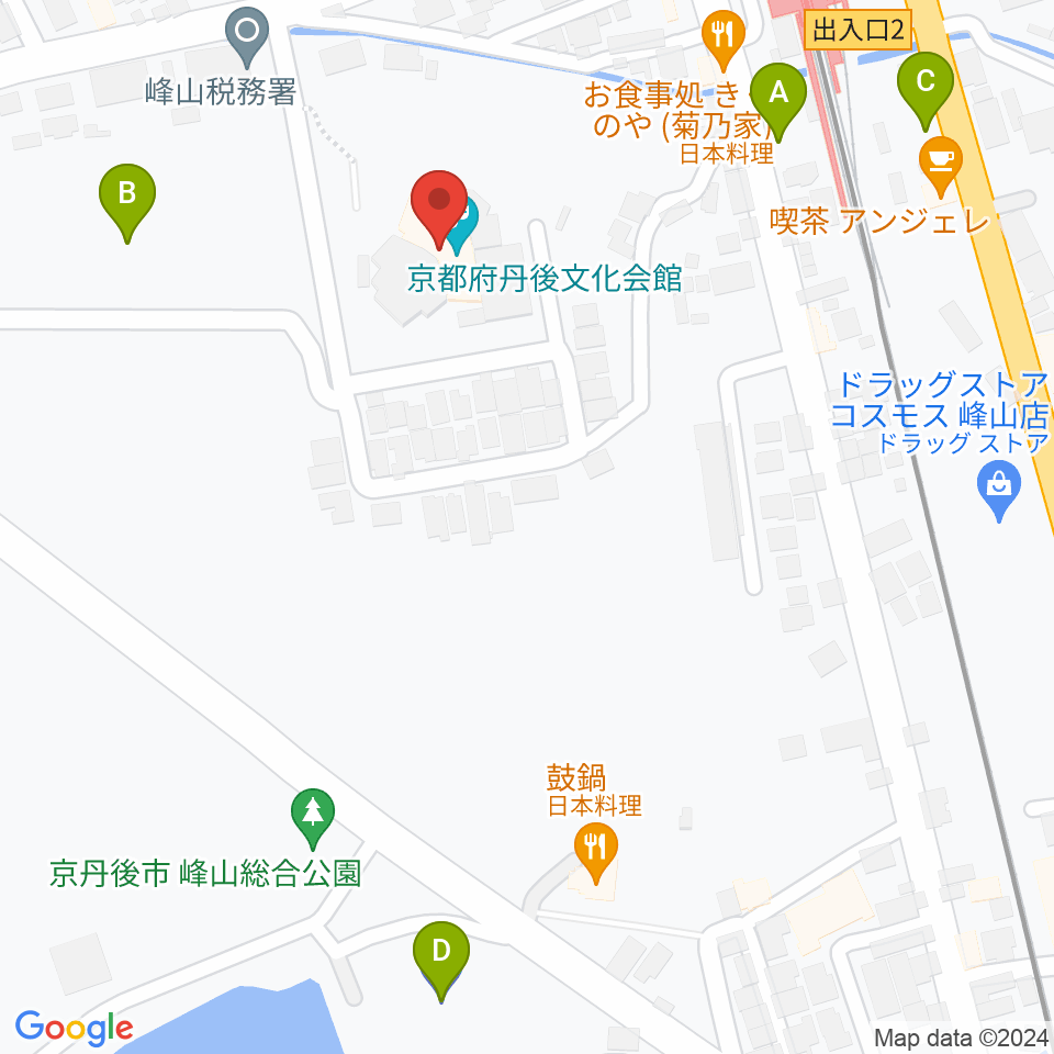 京都府丹後文化会館周辺の駐車場・コインパーキング一覧地図